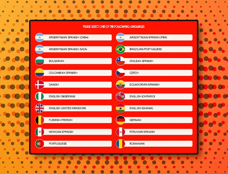 Selección de la región y acceso al casino